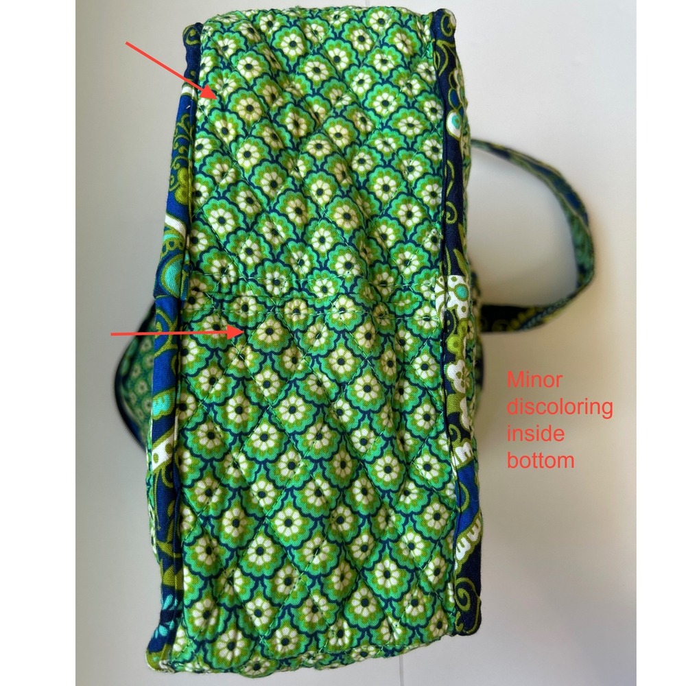 Vera Bradley Go Wild Paisley Quilted Cotton Mini Backpack Blue Green Floral - Picture 11 of 11